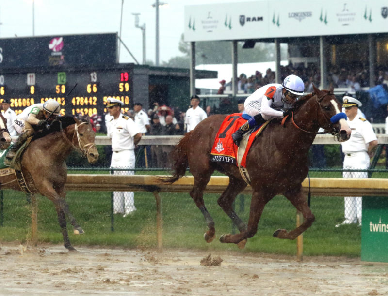 2018 Kentucky Derby finish Audible on rail