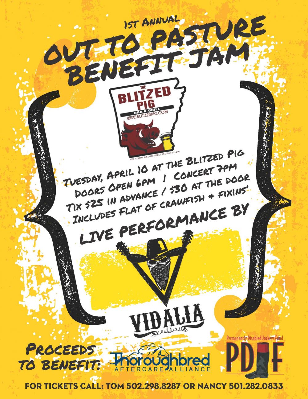 Out to Pasture Benefit Jam flyer