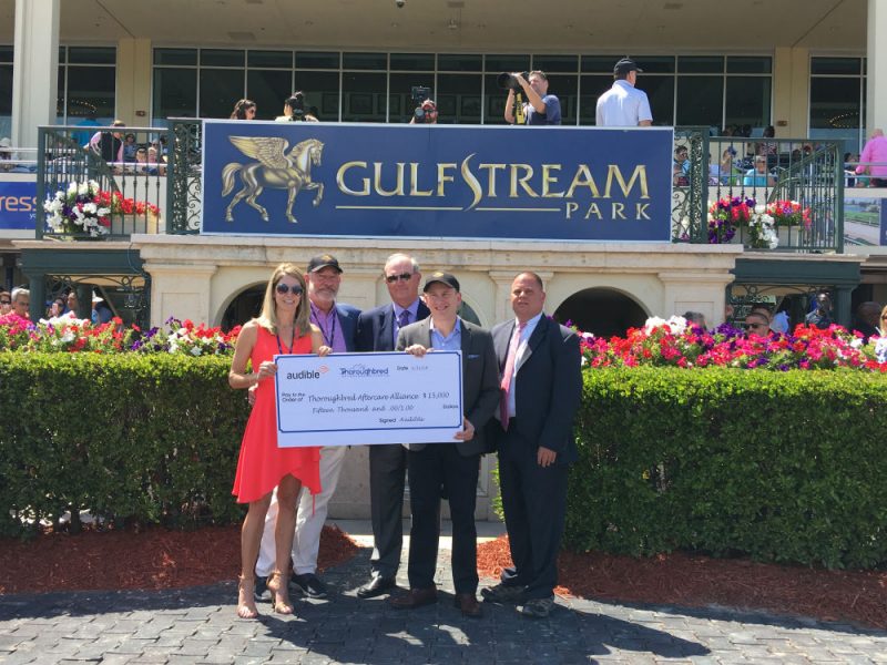 Audible Inc. donates to the Thoroughbred Aftercare Alliance at the Florida Derby at Gulfstream Park