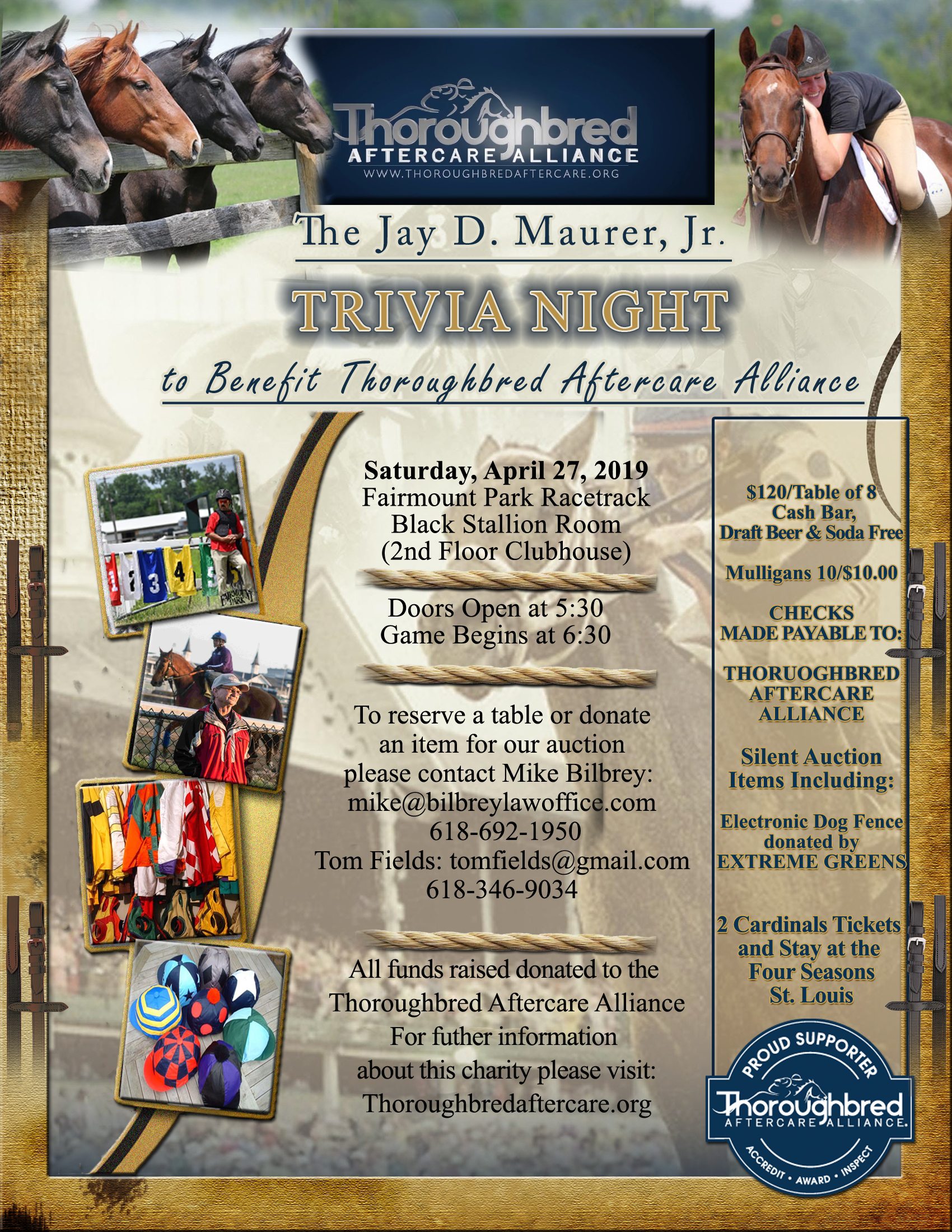 Jay Mauer Jr Trivia Night flyer