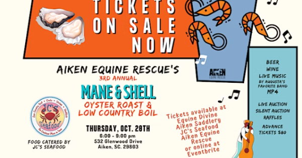 Equine Rescue of Aiken: 3rd Annual Mane & Shell Fundraising Event - Thoroughbred Aftercare AllianceThoroughbred Aftercare Alliance equine-rescue-of-aiken-3rd-annual-mane-shell-fundraising-event-thoroughbred-aftercare-alliancethoroughbred-aftercare-alliance