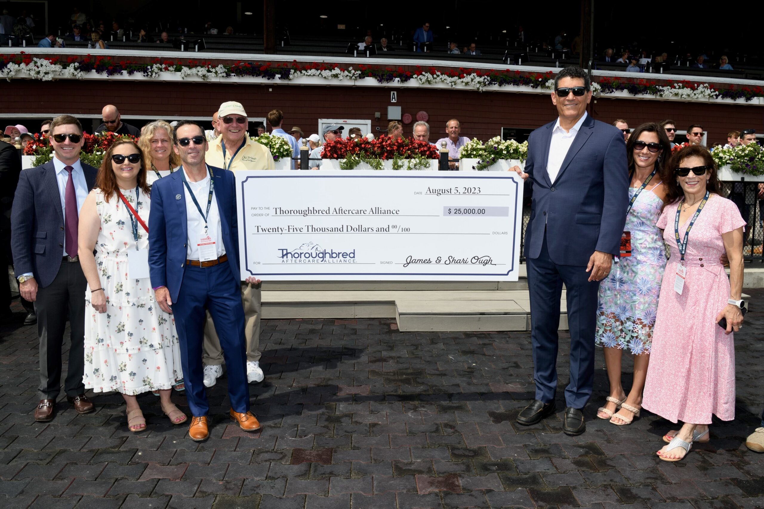 Thoroughbred Aftercare Alliance Honored with Generous Donation from James and Shari Ough