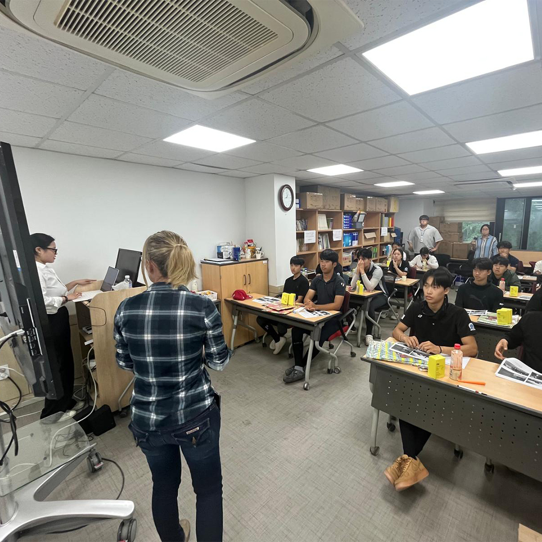 Photo from CJ's trip to South Korea - Day 2 (CJ teaches in classroom)