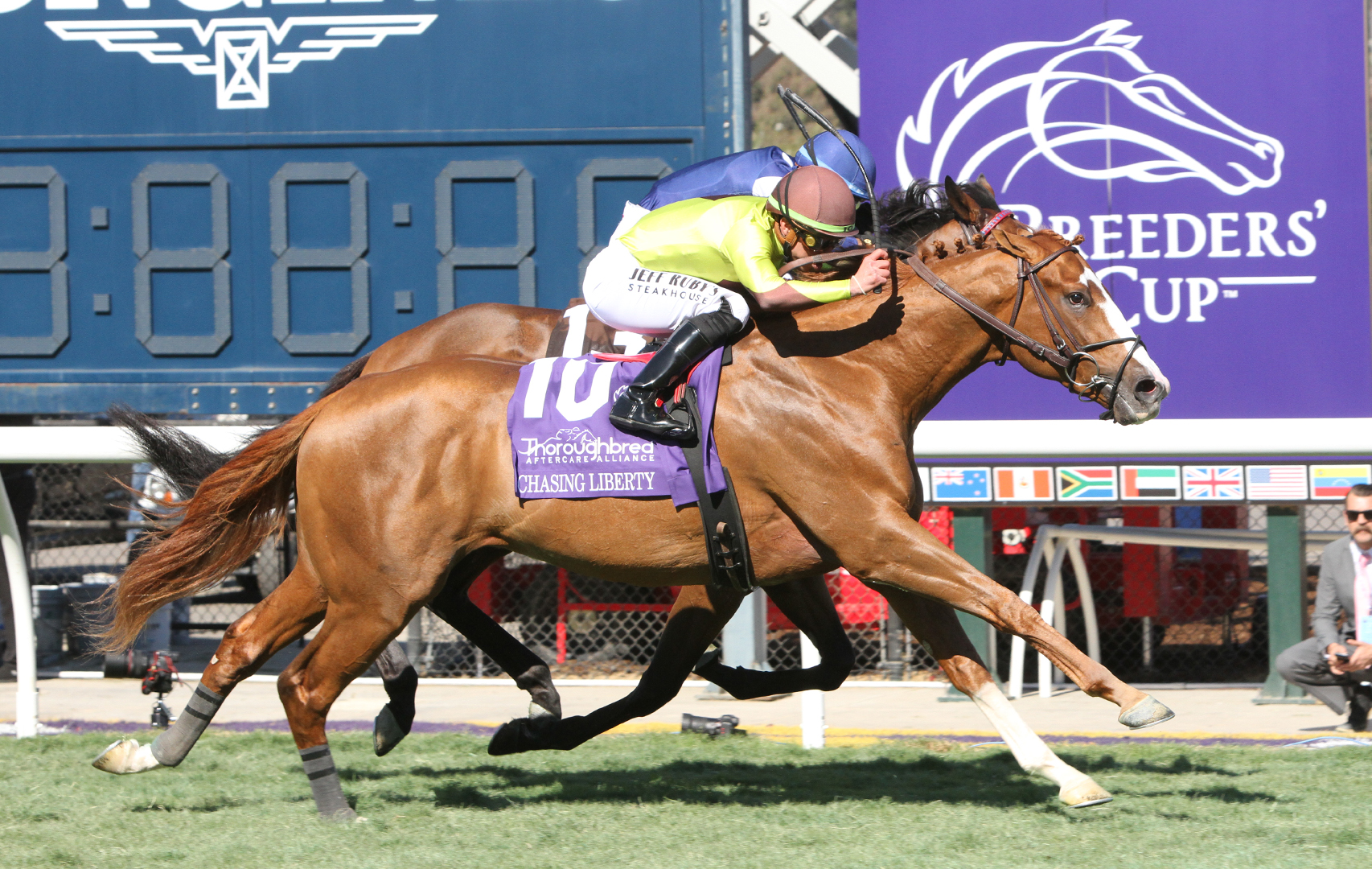 Chasing Liberty in Race 4, Thoroughbred Aftercare Alliance Stakes, at Del Mar on November 1, 2024, during last year's Breeders' Cup World Championships.